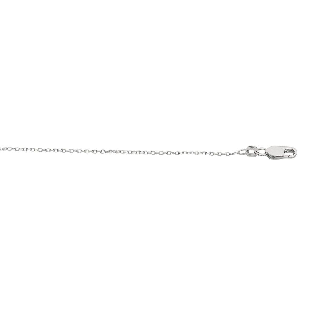 925 Sterling Silver Rhodium Plated 1.1 mm Cable Chain Necklace 18" Lobster Claw - JewelStop1