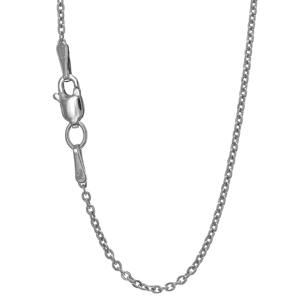 14k White Gold 1.5mm Forsantina Chain Necklace 18" - JewelStop1