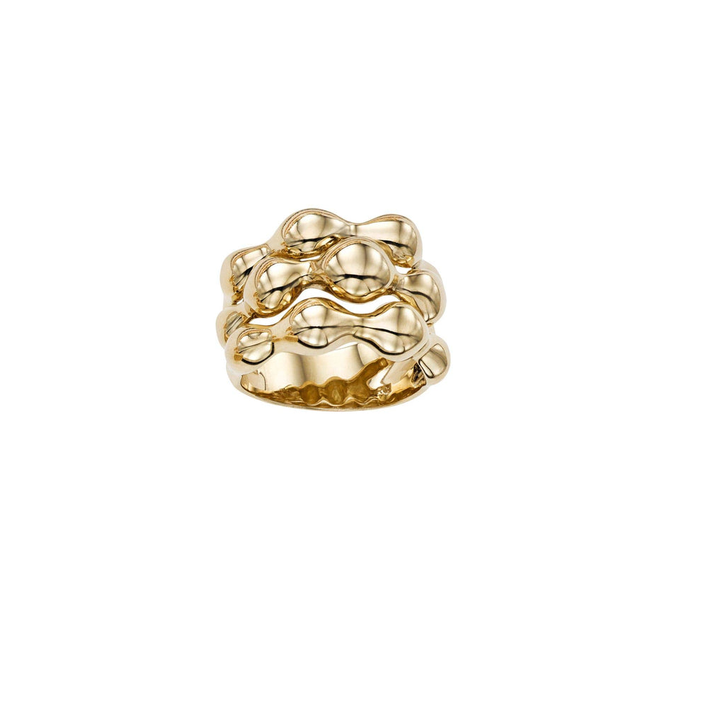 14K Yellow Gold Bubble Ring, Size 7 - JewelStop1