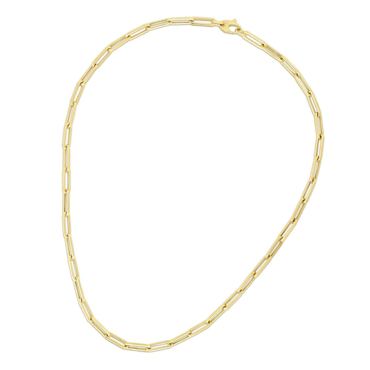 JewelStop 10K Yellow Gold 4.2mm Polished Paperclip Chain with