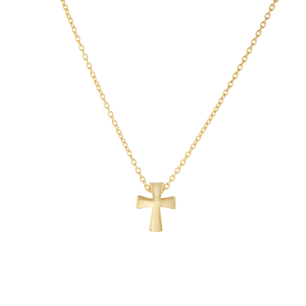14k Yellow Gold Shiny 8x10mm Fancy Clip Cross Pendant Necklace - 18 - JewelStop1