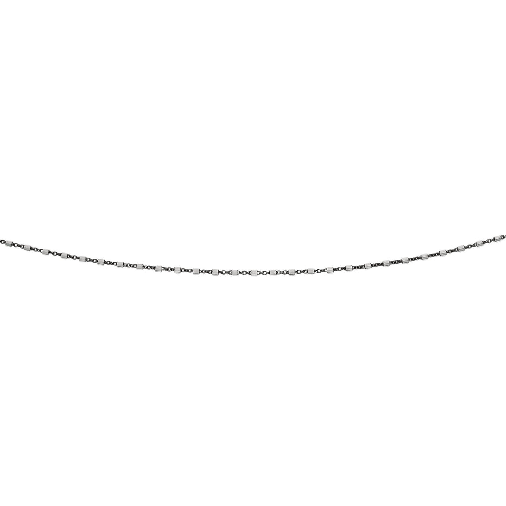 Sterling Silver Ruthenium 1.4mm Diamond-Cut Cable Chain Anklet Bracelet - JewelStop1