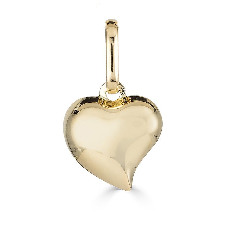 14K Yellow Gold Shiny Puffed Heart Pendant - JewelStop1