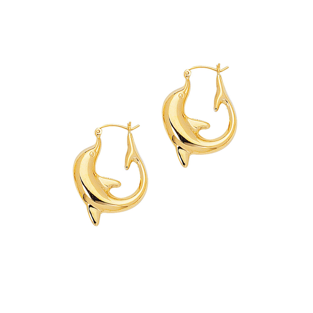 14k Yellow Gold High Polished Oval Hoop Earrings - 23 X 32mm - JewelStop1