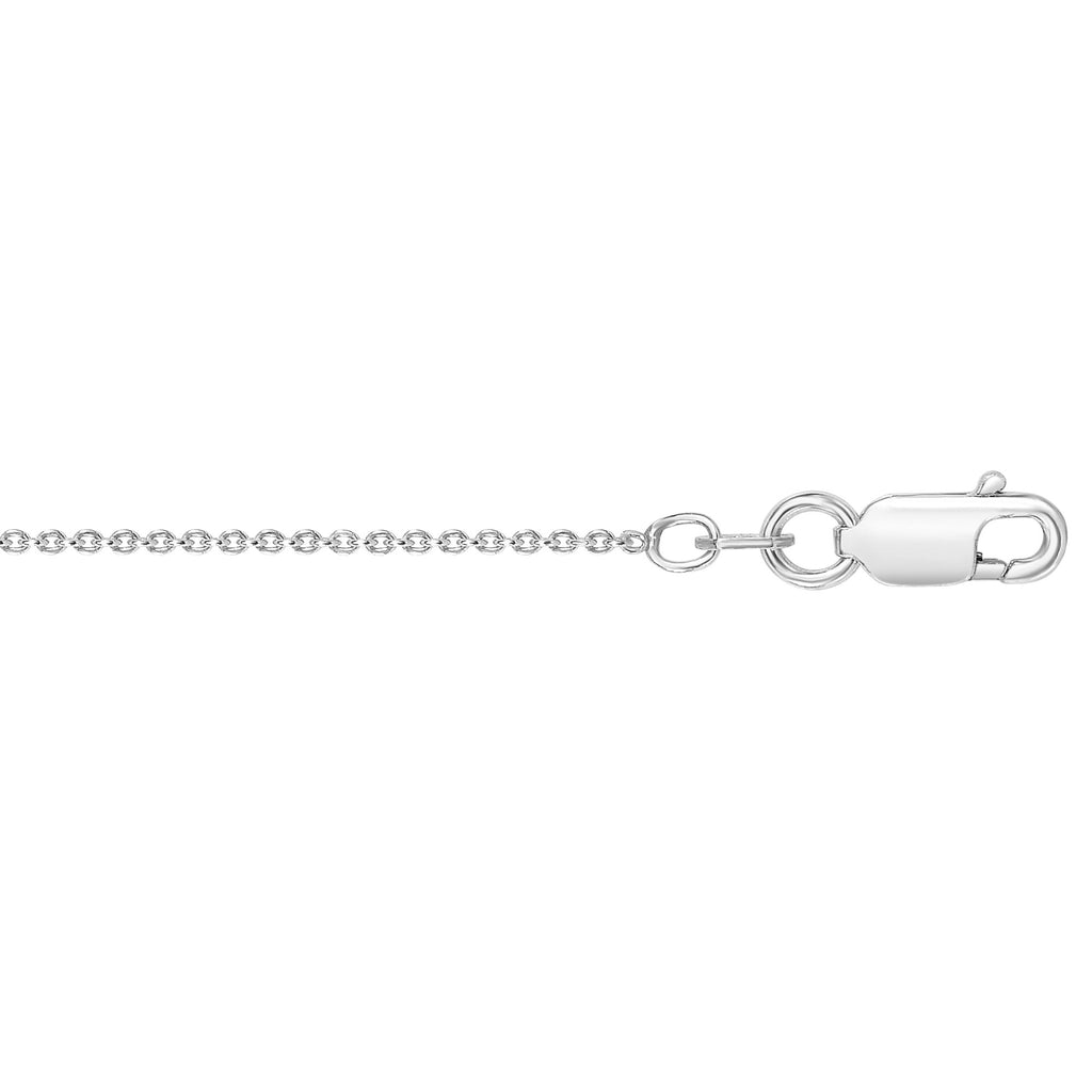 .Sterling Silver Rhodium Finish 1mm Cable Chain Necklace, Lobster Claw - 18" - JewelStop1
