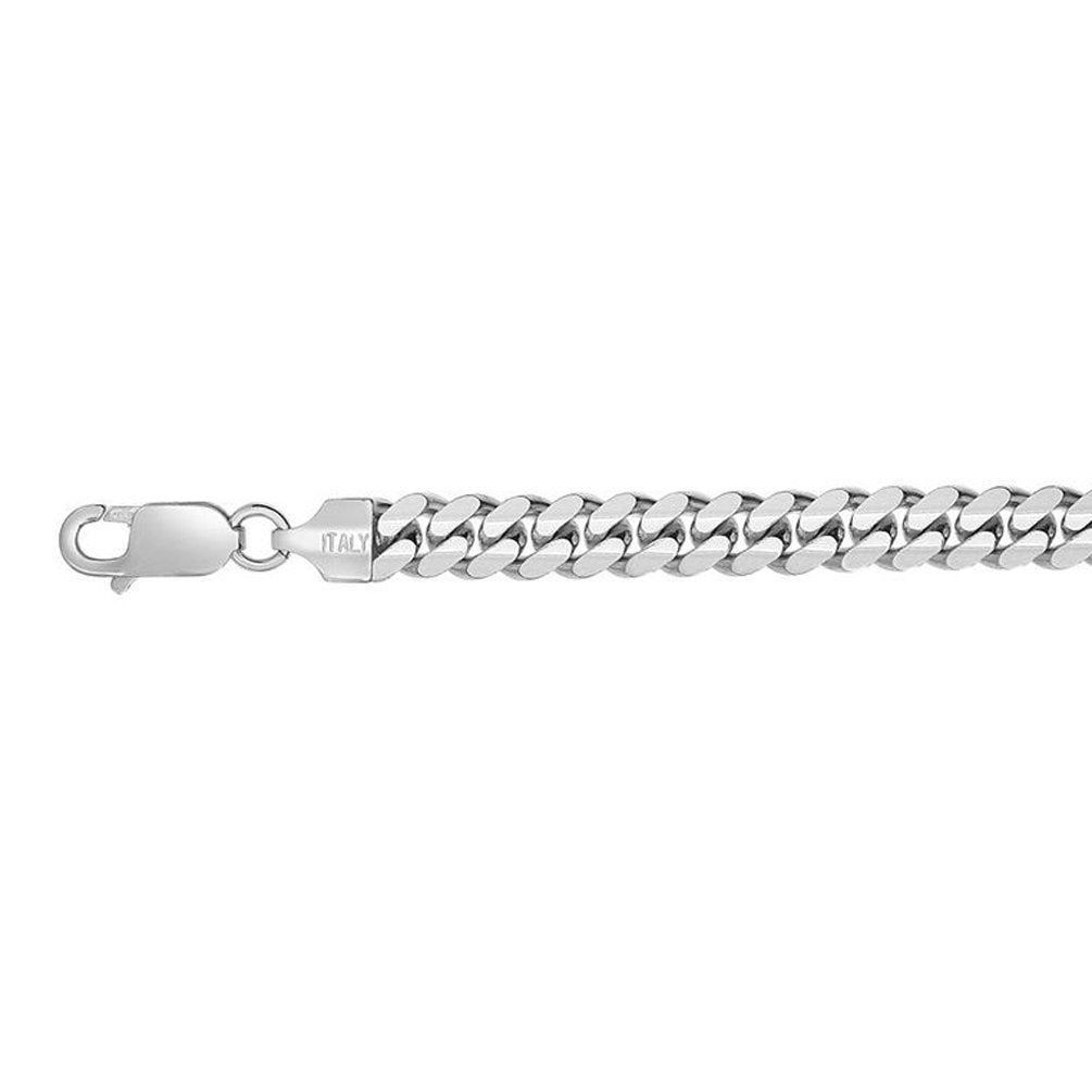 Men's 6.2mm Diamond-Cut Solid Curb Chain Necklace in Sterling Silver - 22