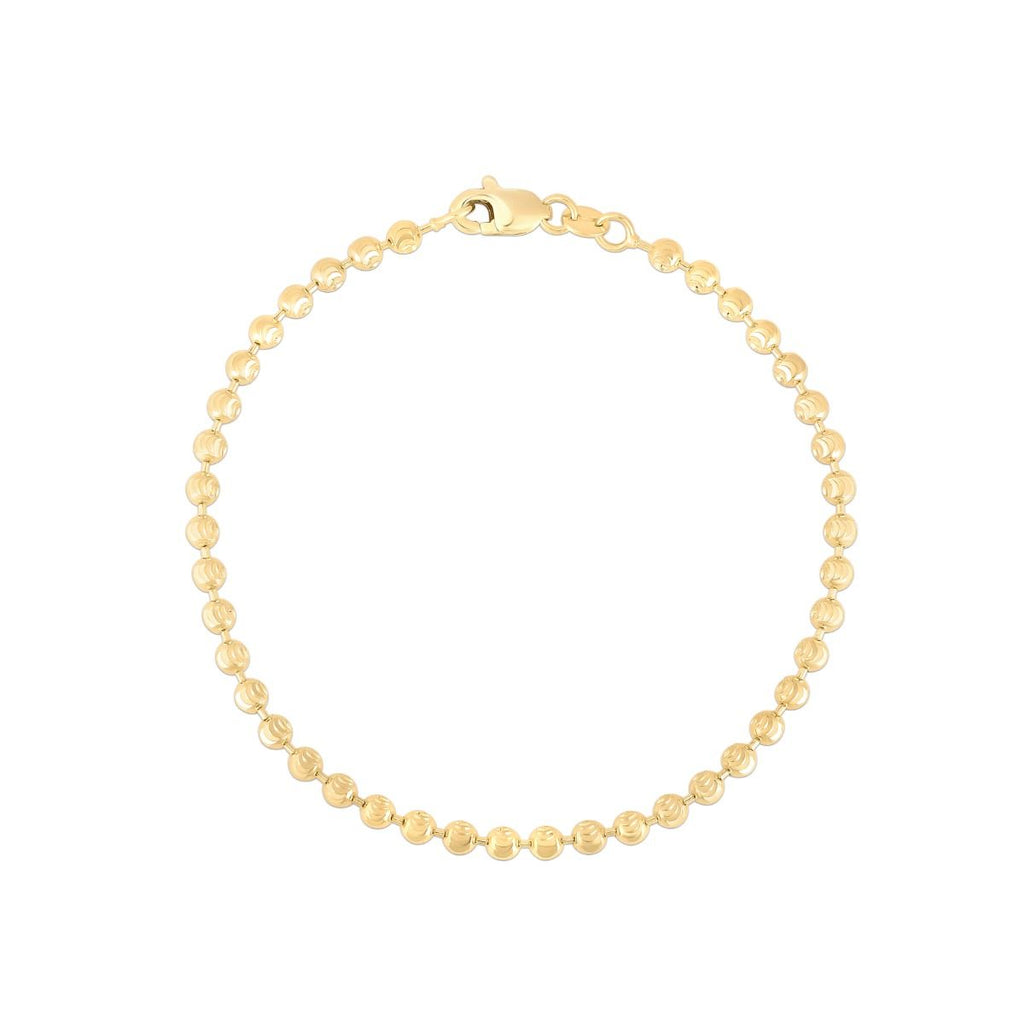 JewelStop 14K Yellow Gold 1.3mm Polished Bar Station Saturn Chain with Lobster Clasp - 16,18,20