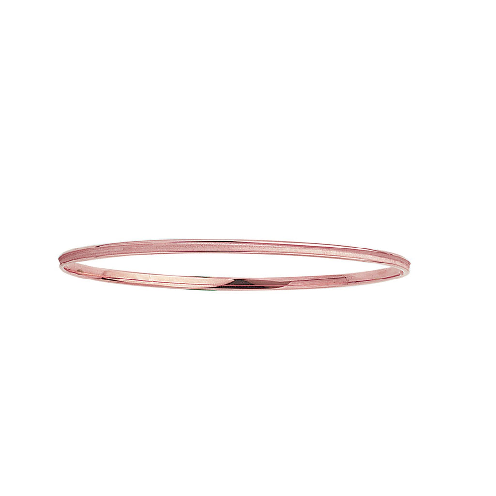 JewelStop 14K Rose Gold 3-15mm 8" Concave Stackable Bangle with Polished Finish - 2-30gr