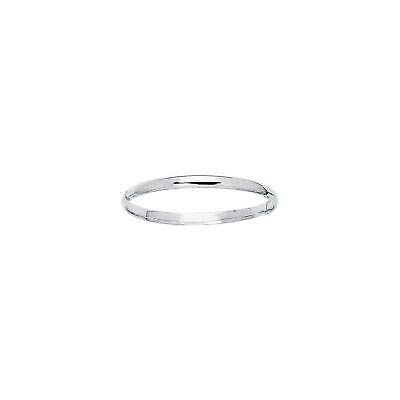 JewelStop 14k White Gold 3 mm (2/16") Polished Bangle - 5.5", 3.1gr.