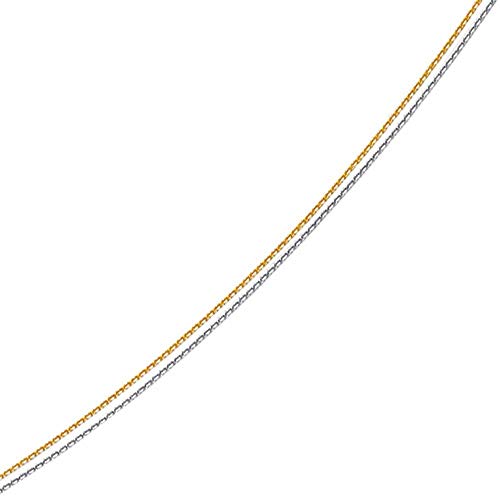 JewelStop 14k Yellow & White Gold 1.1 mm 2-strand Cable Pendant Chain 18" w/Lobster Claw Clasp