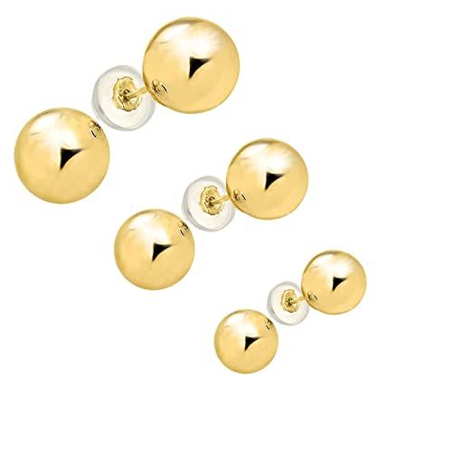 14kt Gold Yellow Finish 7mm Faceted Diamond Cut Ball Post Earring with Push buy Back Clasp