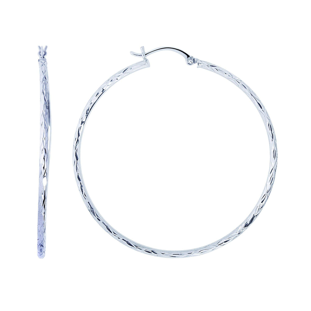 14k Lightweight 3mm Diamond-cut Hoop Earrings - Diamonds by Monet 14k Lightweight 3mm Diamond-cut Hoop Earrings - Diamonds by Monet