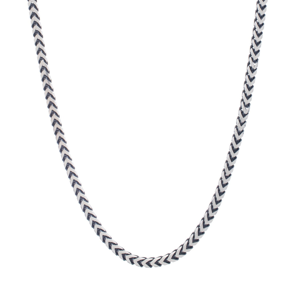 JewelStop Sterling Silver Polished Finish Franco Link Chain Necklace, Lobster Clasp - 24"