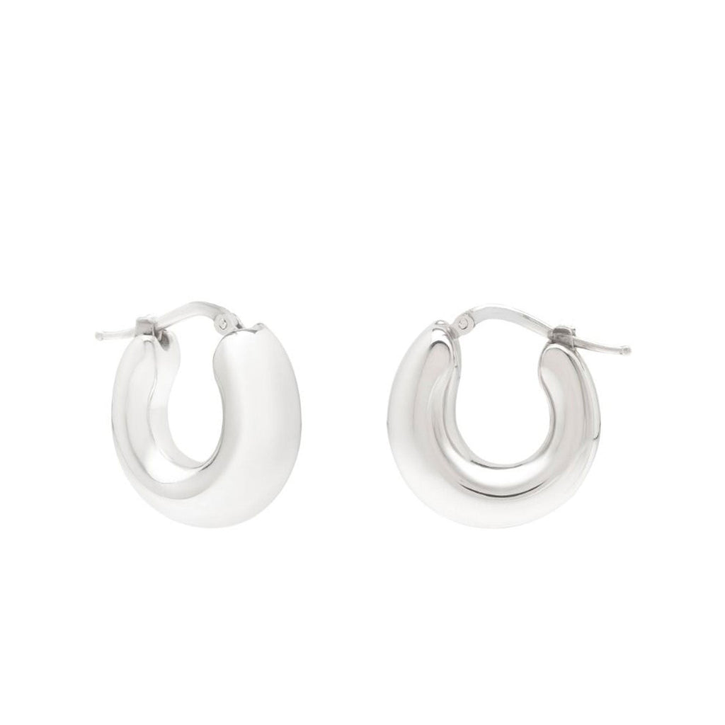 Jewelstop Sterling Silver Polished Small Graduated Hoop Earring with Hinged Clasp