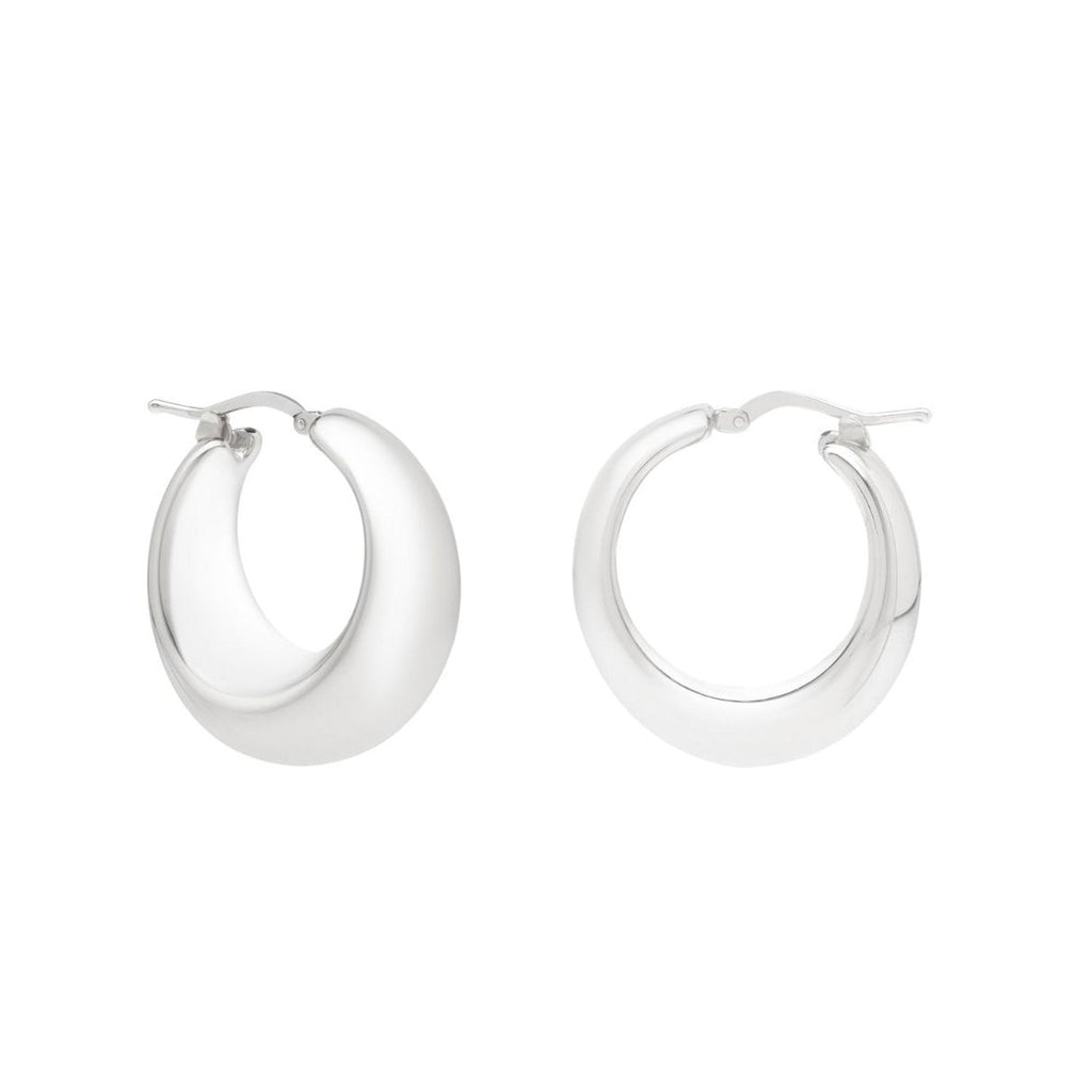 Jewelstop Sterling Silver Polished Sculpted Hoop Earrings with Hinged Clasp