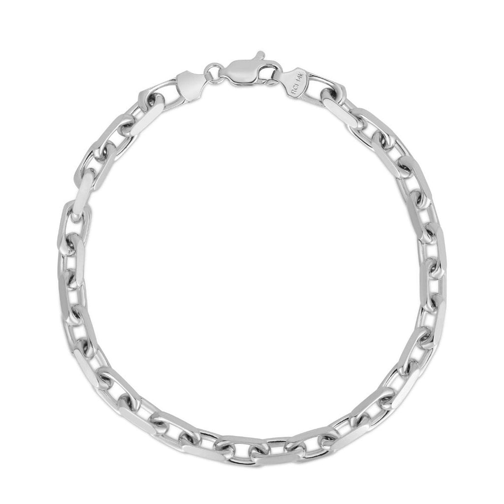 Sterling Silver Polished Finish 5mm French Cable Chain Bracelet with Lobster Clasp - 8.25"