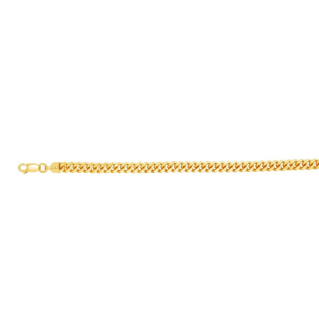 JewelStop Sterling Silver Polished Finish 14k Yellow Gold Plated 5.6mm Miami Cuban Chain Bracelet with Lobster Clasp -8.5",22",24"