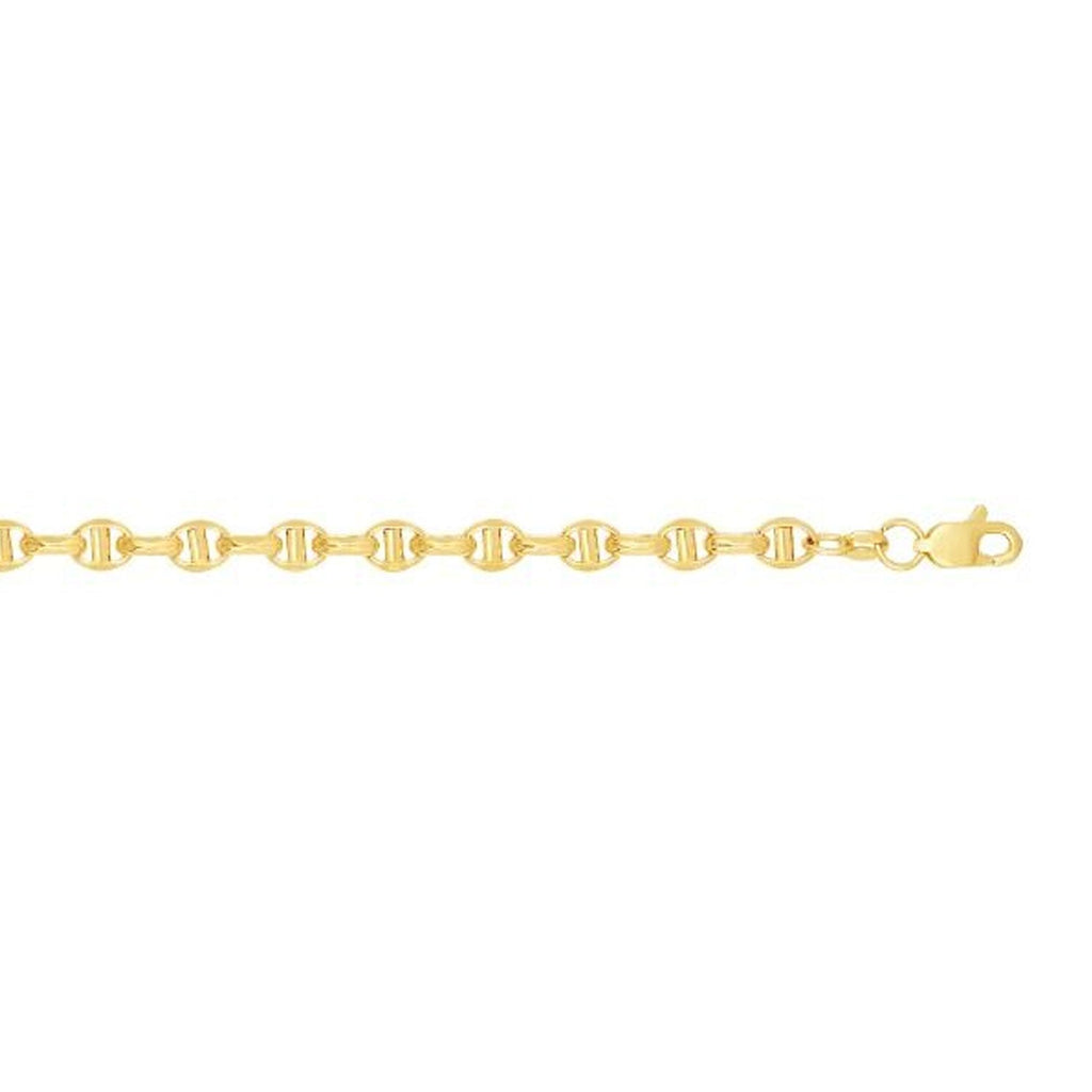 JewelStop 14k Yellow Gold Polished Finish 3mm Polished Anchor Chain Necklace, Lobster Clasp - 18",20",22",214"