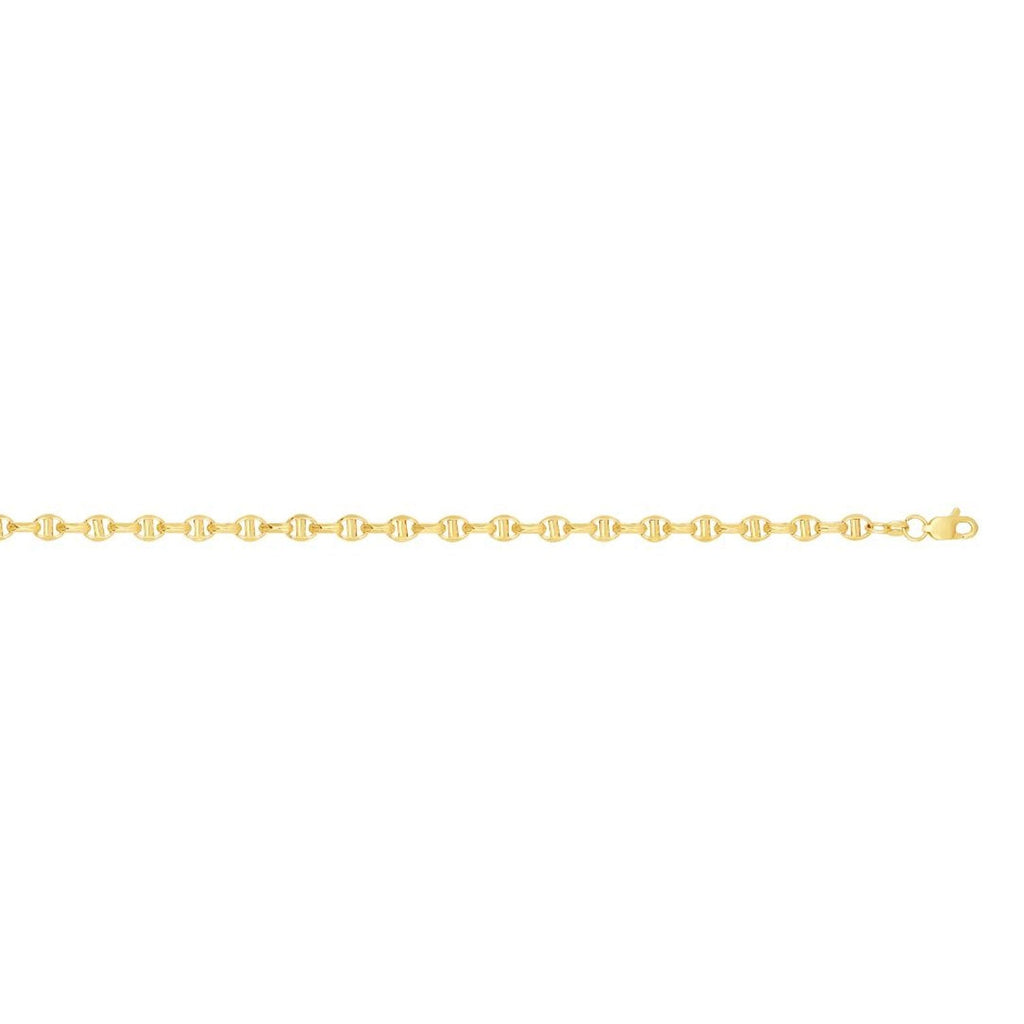 JewelStop 14k Yellow Gold Polished Finish 4.1mm Anchor Chain Necklace, Lobster Clasp - 20",22",24"