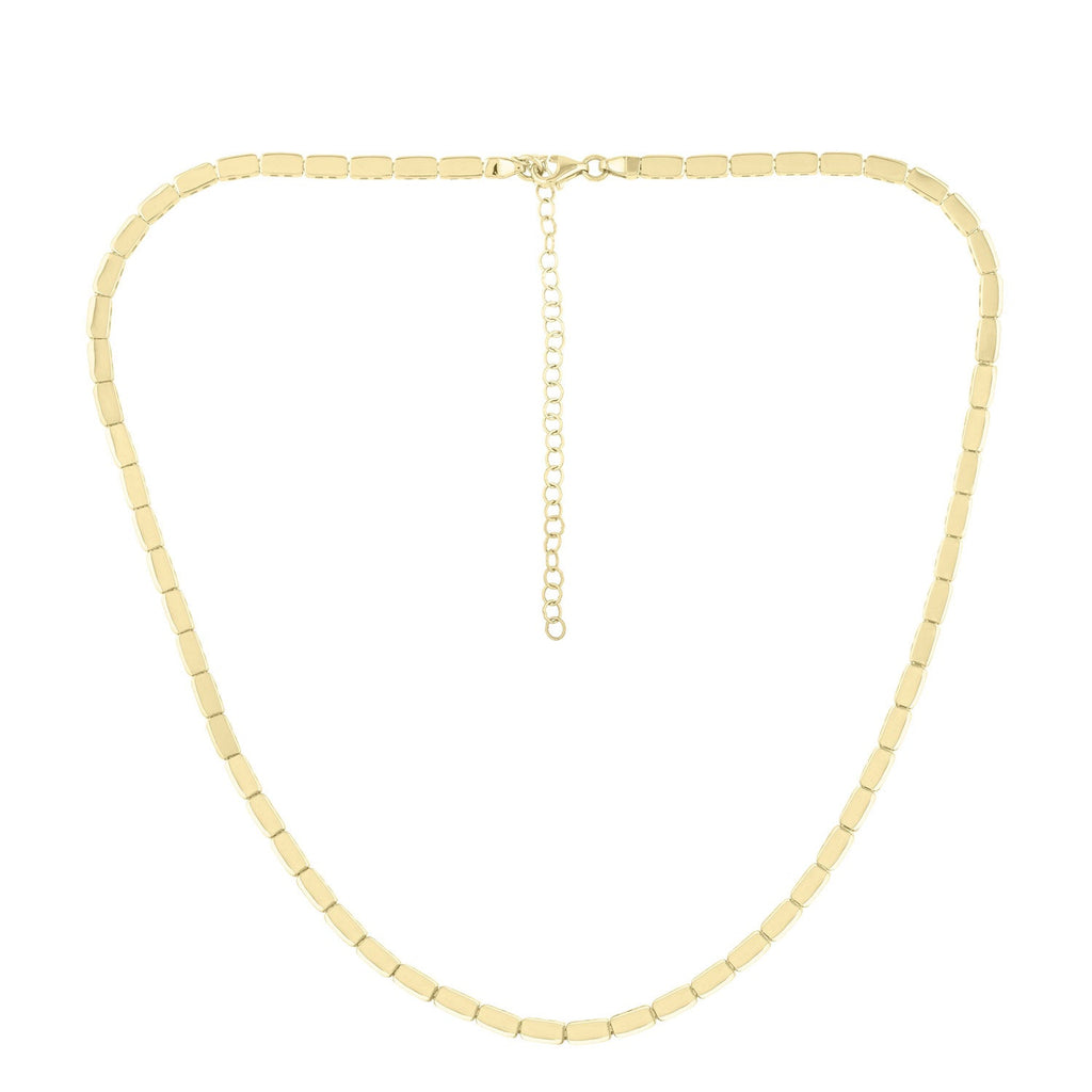 JewelStop 14k Yellow Gold Polished Finish 0.8mm Yellow Brick Chain Necklace, Pear Shaped Lobster Clasp - 18"