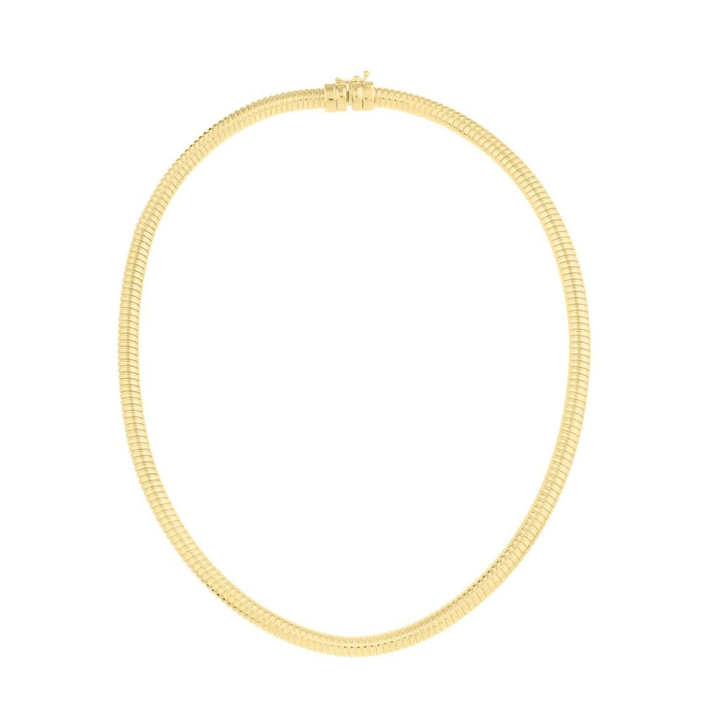 JewelStop 14k Yellow Gold Polished Finish 5mm Toboggans Chain Necklace, Box, Figure 8 Clasp - 17"