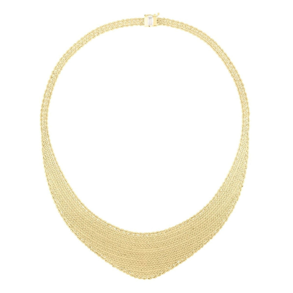 JewelStop 14k Yellow Gold Polished Finish 30mm Cleopatra Chain Necklace, Box, 1-Side Push Clasp - 17"