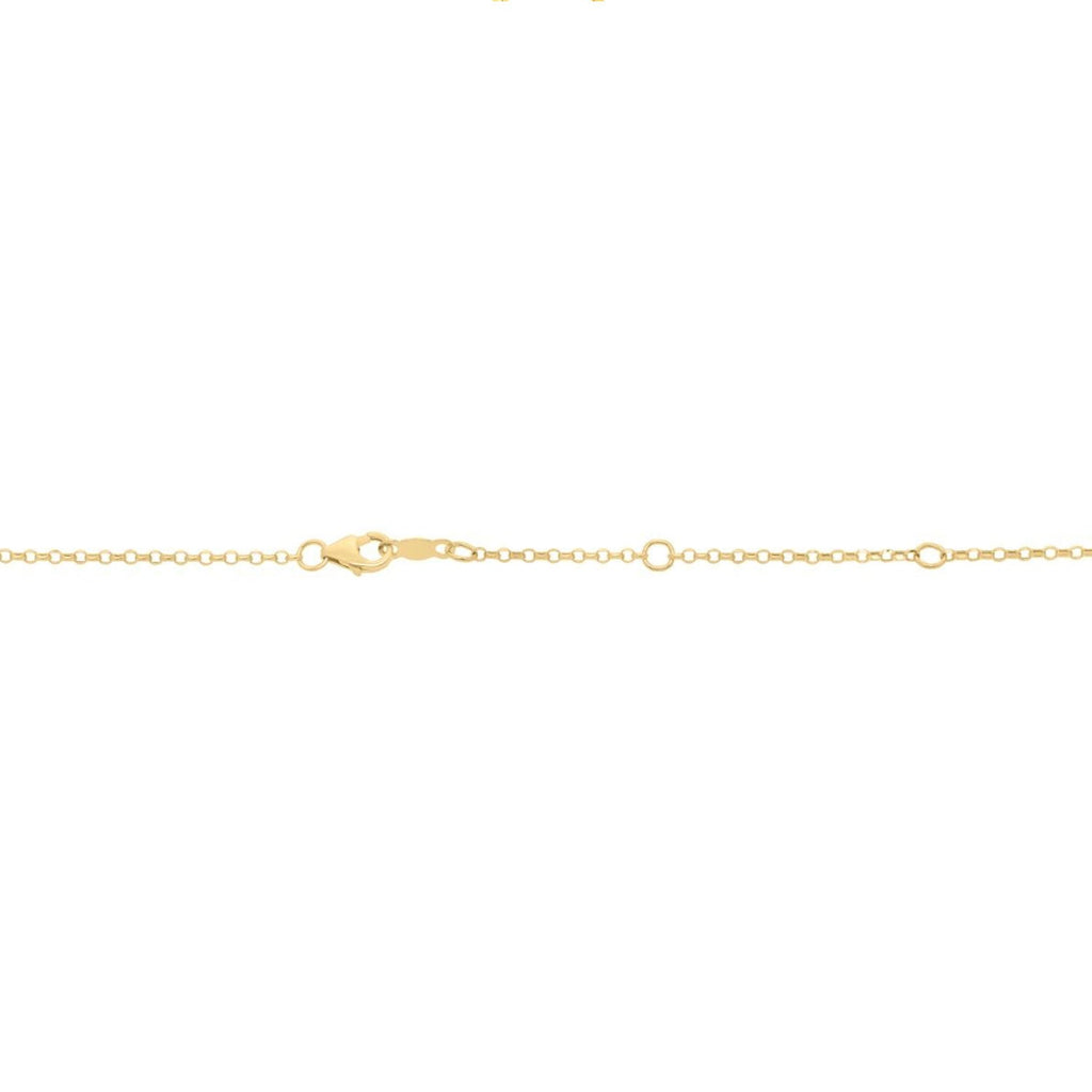 JewelStop 14k Yellow Gold Diamond Cut/ Textured Finish Lite Rolo Double Extendable Chain, Lobster Clasp. 18" Total length, jump ring at 16" and 17".