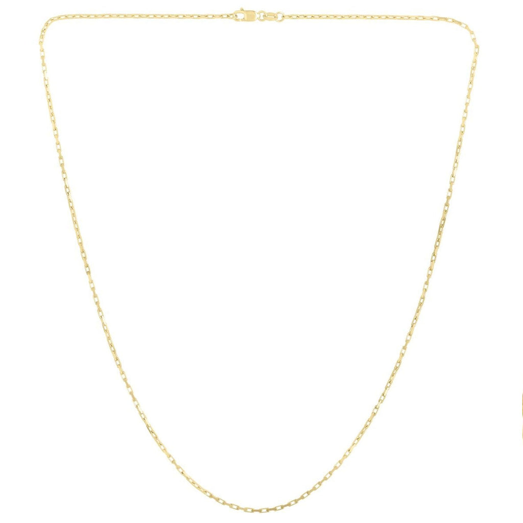 JewelStop 14k Yellow Gold Polished Finish 1.3mm French Cable Chain Necklace, Lobster Clasp - 18",20",22",24"