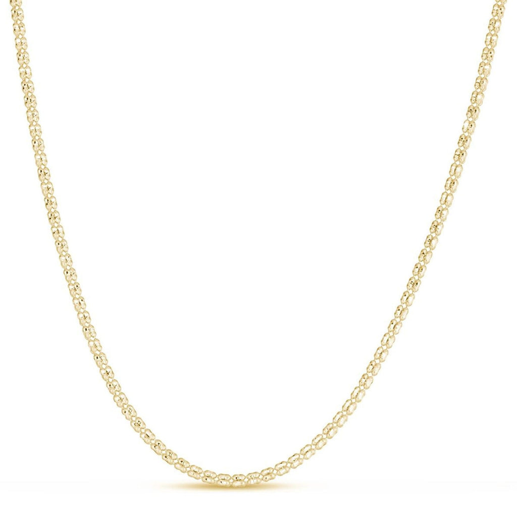 JewelStop 14k Yellow Gold Diamond Cut/textured Finish 2.74mm Fancy Ice Chain Necklace, Lobster Clasp - 16",18",20",24"