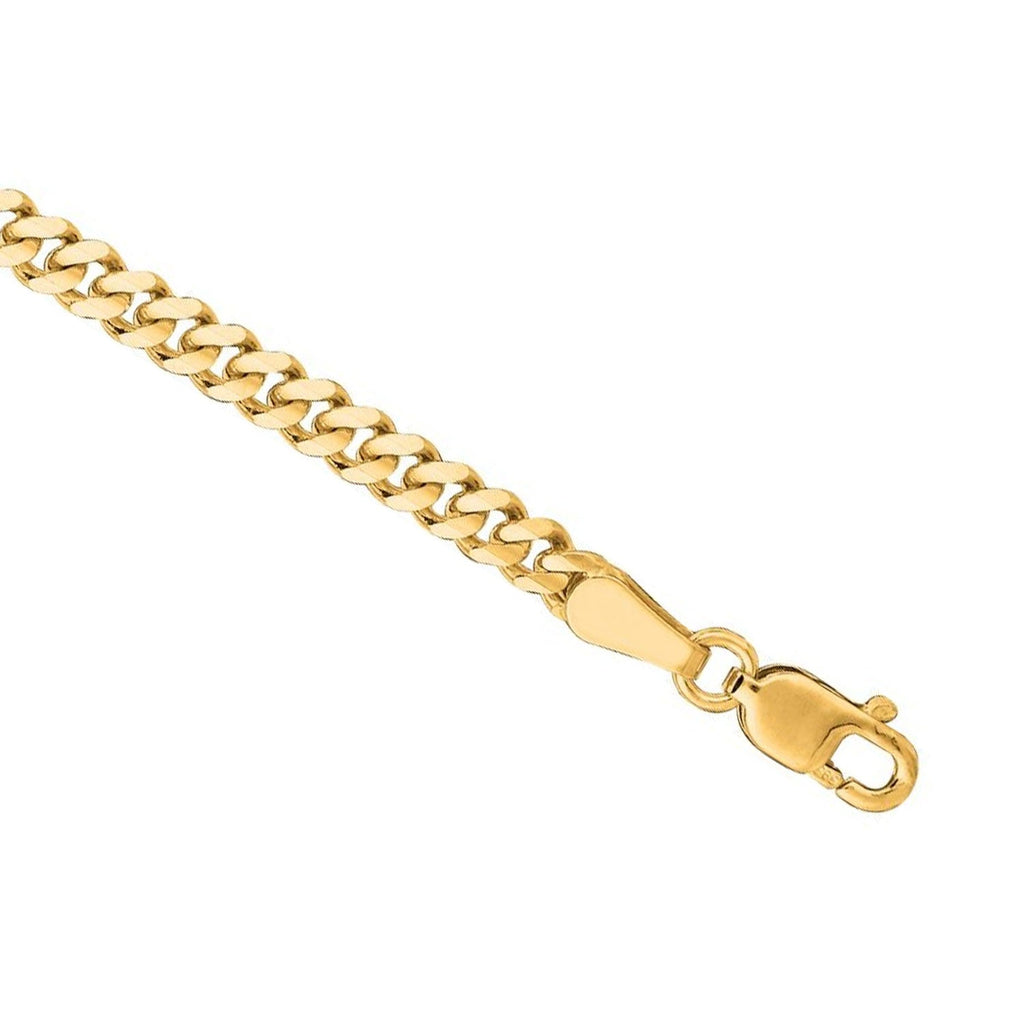 JewelStop 14K Yellow Gold Diamond Cut/ Textured Finish 3.6mm Gourmette Chain with Lobster Clasp - 20"