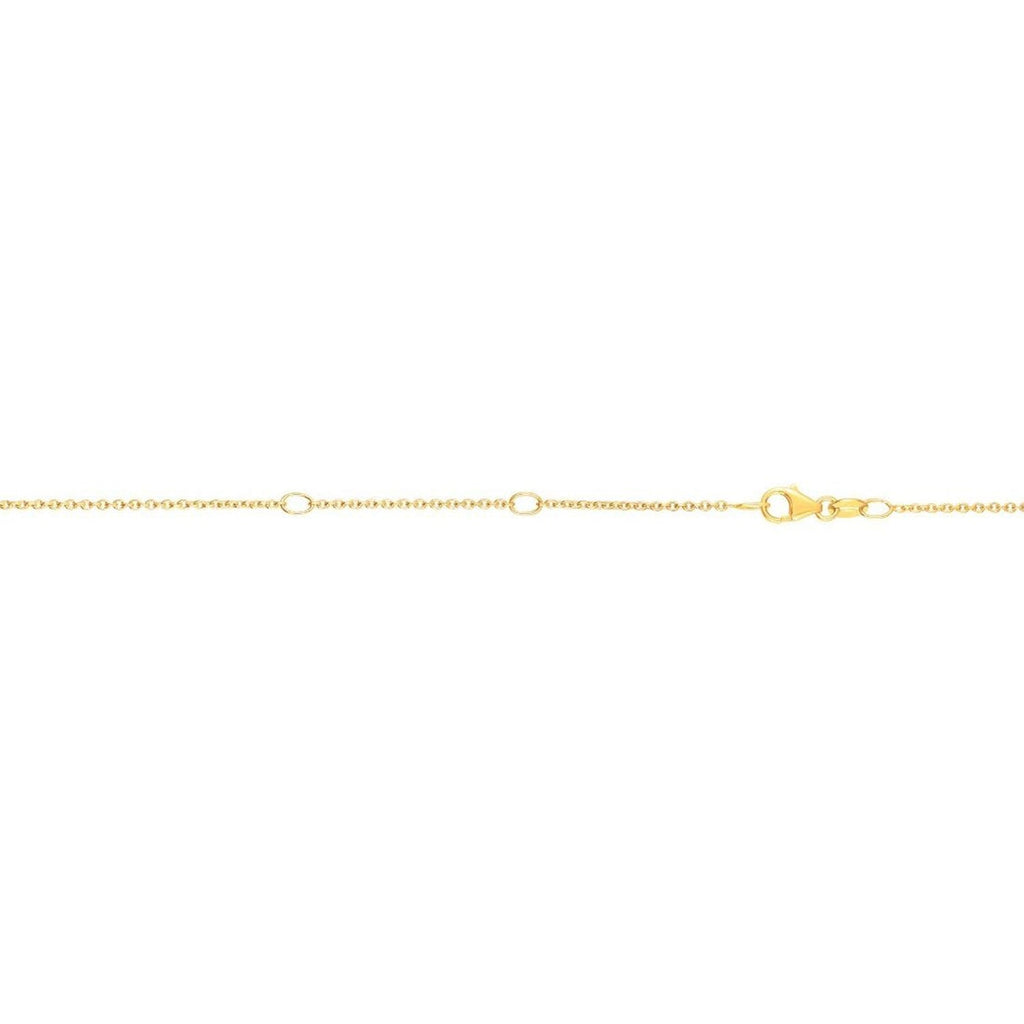 JewelStop 18K Yellow Gold Diamond Cut/ Textured Finish 1.1mm Double Extendable Cable Chain, Lobster Clasp - 18"