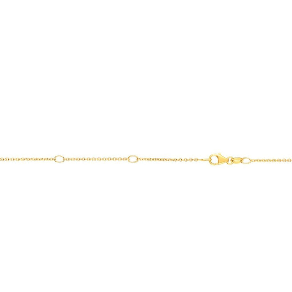 JewelStop 18K Yellow Gold Diamond Cut/ Textured Finish 1.3mm Double Extendable Cable Chain, Lobster Clasp - 18" Total length, jump ring at 16" and 17".