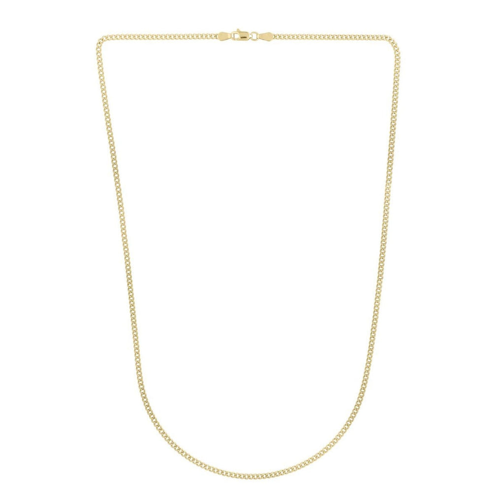 JewelStop 14k Yellow Gold Diamond Cut/textured Finish 2.2mm Gourmette Chain Necklace, Lobster Clasp - 16",18",20",22"