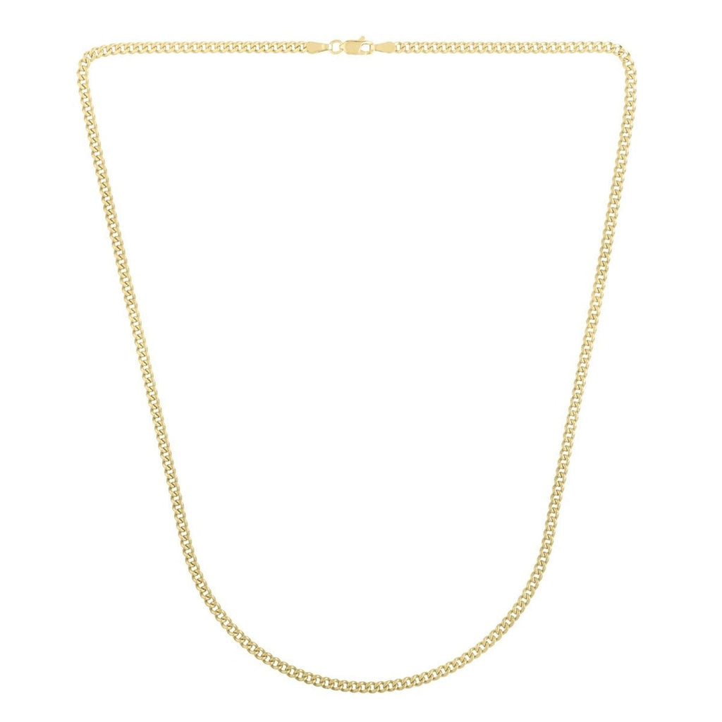 JewelStop 14k Yellow Gold Diamond Cut/textured Finish 2.8mm Gourmette Chain Necklace, Lobster Clasp - 16",18",20",22"