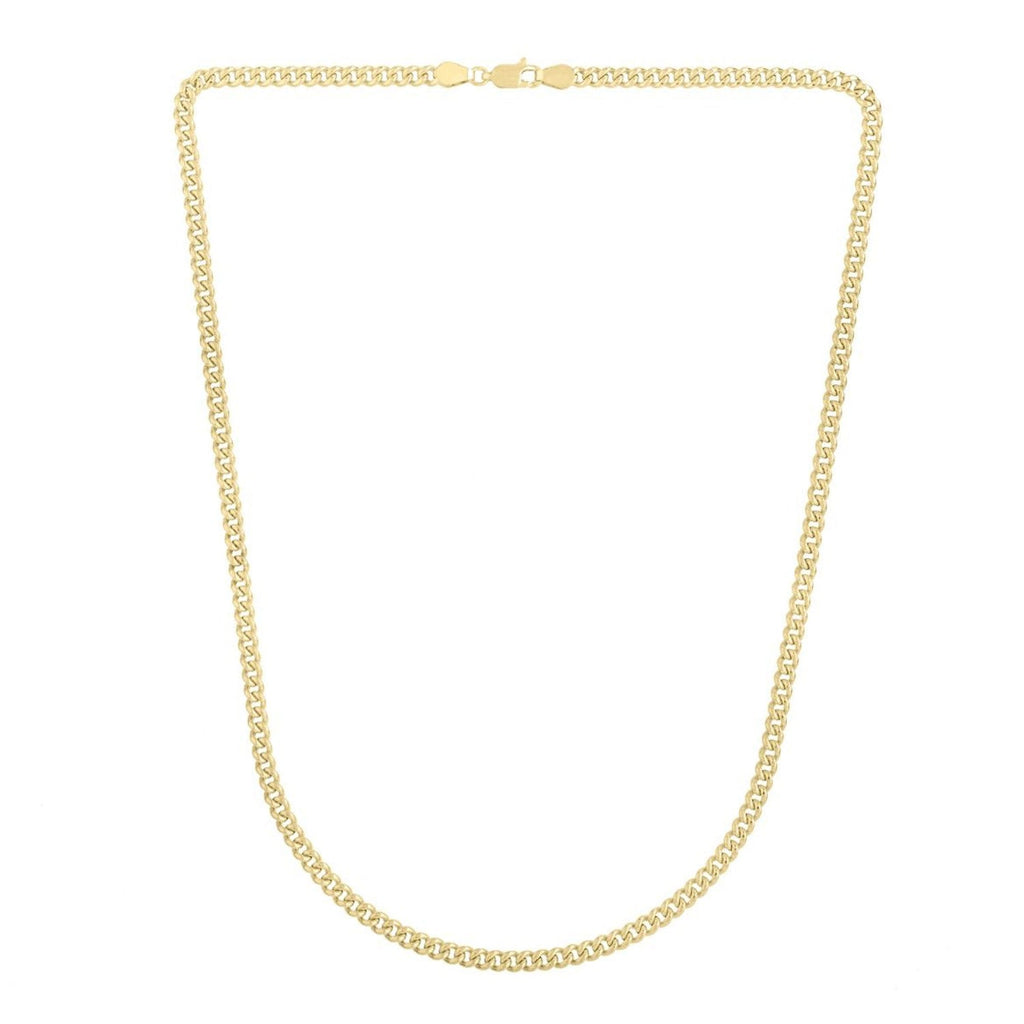 JewelStop 14k Yellow Gold Diamond Cut/textured Finish 3.65mm Gourmette Chain Necklace, Lobster Clasp - 18",20",22",24"