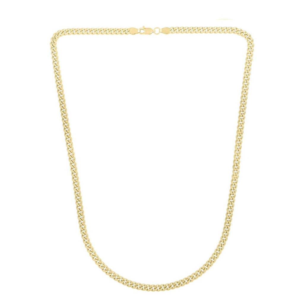 JewelStop 14k Yellow Gold Diamond Cut/textured Finish 4.1mm Gourmette Chain Necklace, Lobster Clasp - 18",20",22",24"