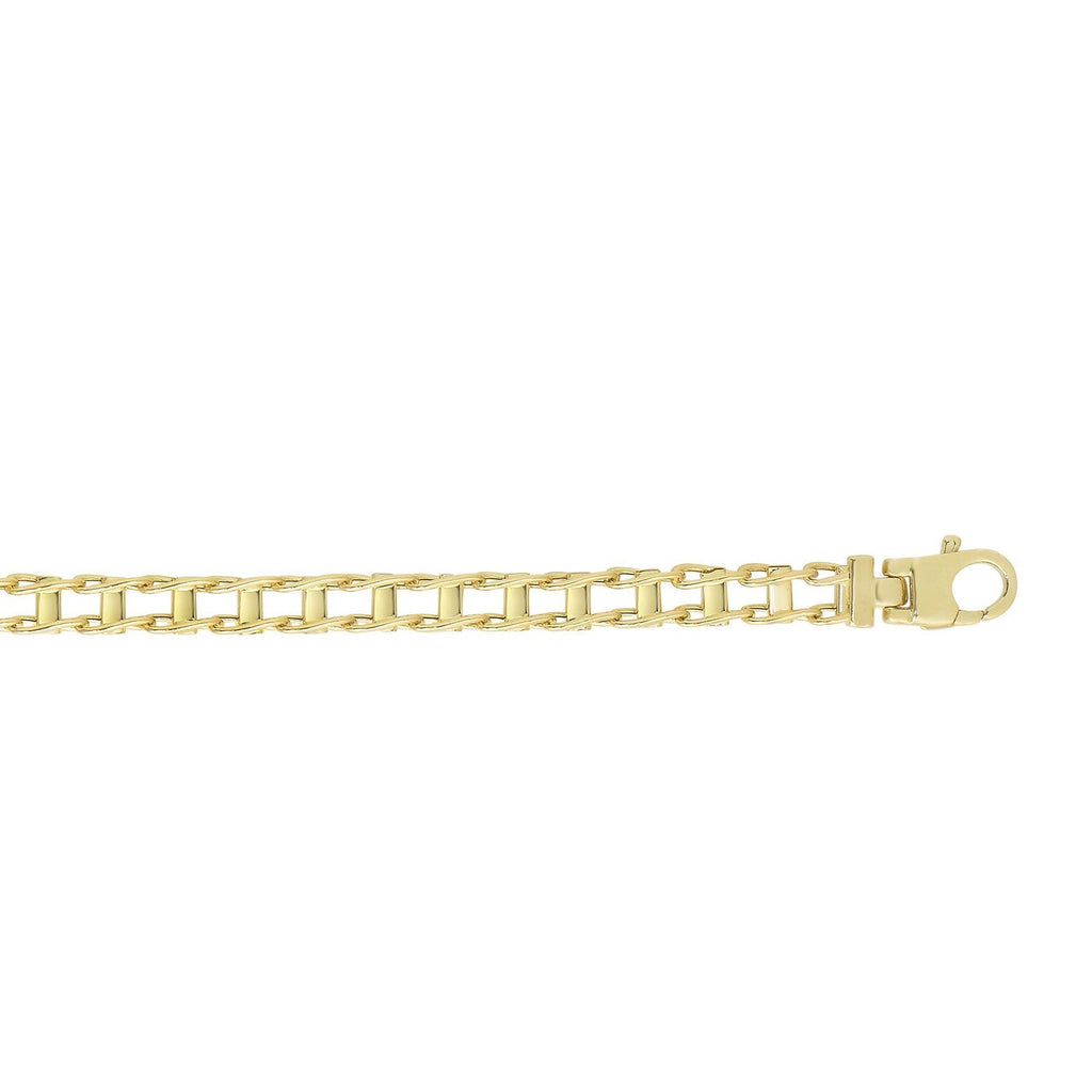 JewelStop 14k Yellow Gold Polished Finish Railroad Link Bracelet with Lobster Clasp - 20"