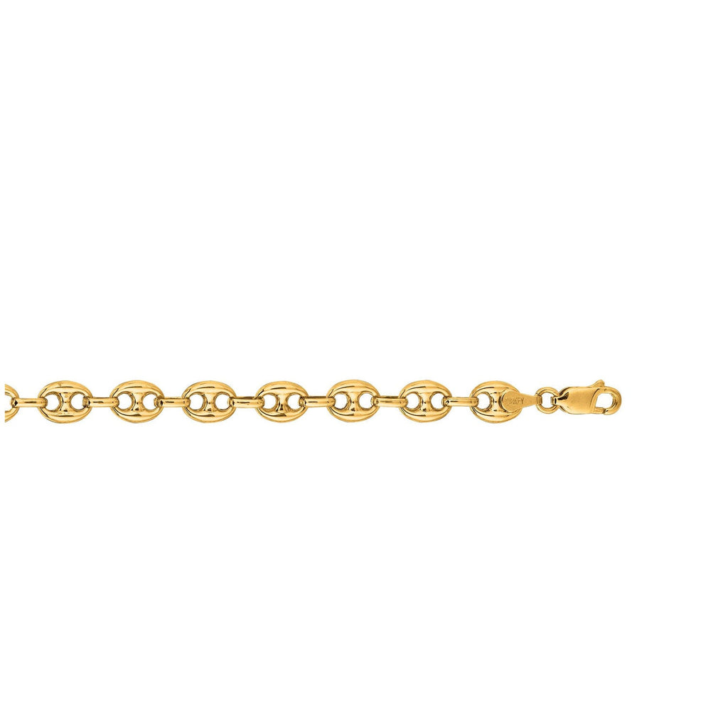 JewelStop 14K Yellow Gold Polished Finish 9mm Puffed mariner Chain with Lobster Clasp -18",20",24"