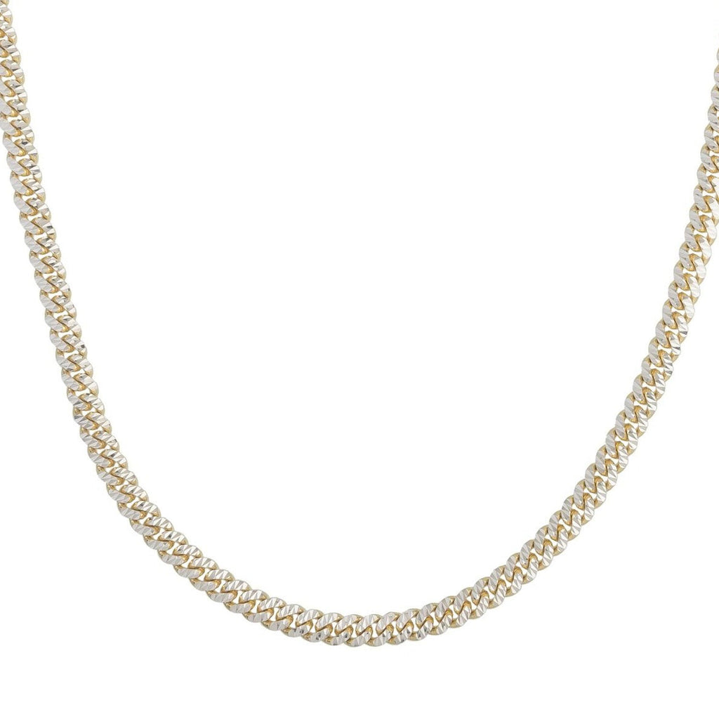 JewelStop 14k Yellow Gold Diamond Cut/textured Finish 6mm Pave Classic Miami Cuban Chain, Box, Both Side Figure 8 Clasp - 20",22",24"