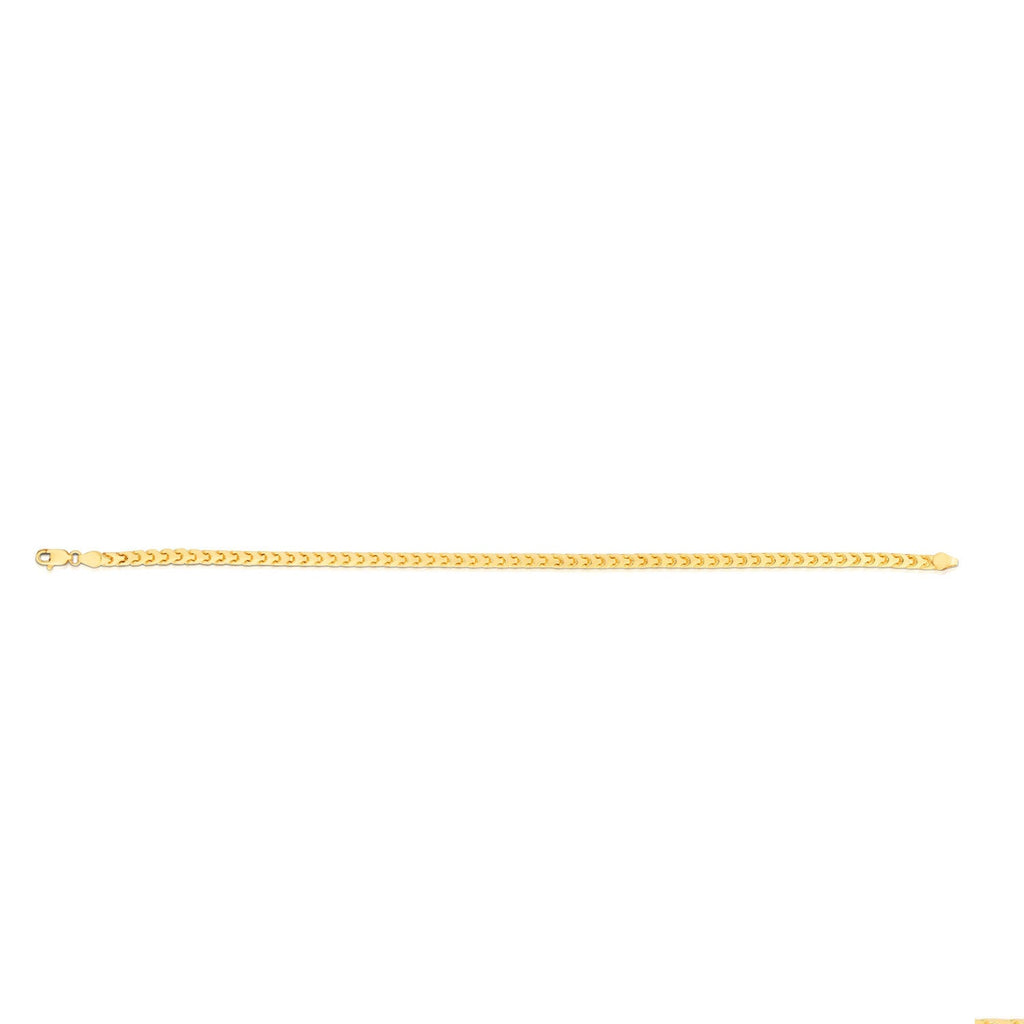 JewelStop 14K Yellow Gold Diamond Cut/Textured Finish 2.2mm Round Franco Chain Bracelet with Lobster Clasp -7.5",18",20",24"