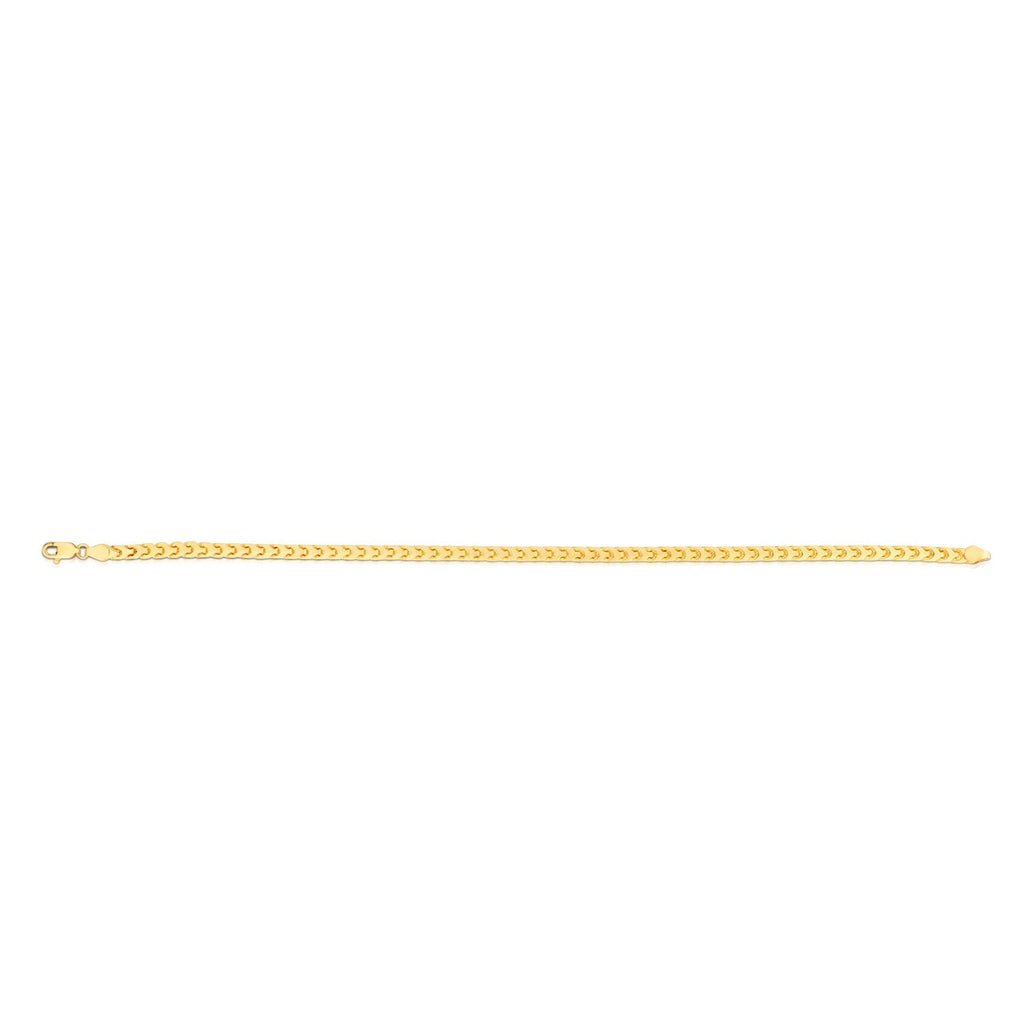 JewelStop 14K Yellow Gold Diamond Cut/Textured Finish 2.7mm Round Franco Chain Bracelet with Lobster Clasp -7.5",20",22",24"