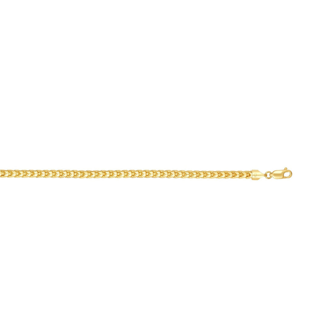 JewelStop 14K Yellow Gold Diamond Cut/Textured Finish 4.6mm Round Franco Chain with Lobster Clasp -22",24"