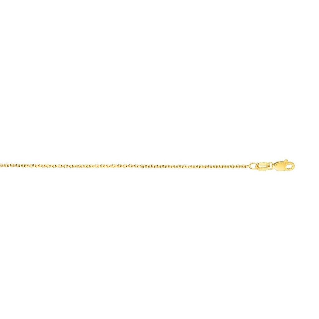 JewelStop 14k Yellow Gold Polished Finish 2.4mm Round Cable Chain Necklace, Lobster Clasp - 16",18",20"