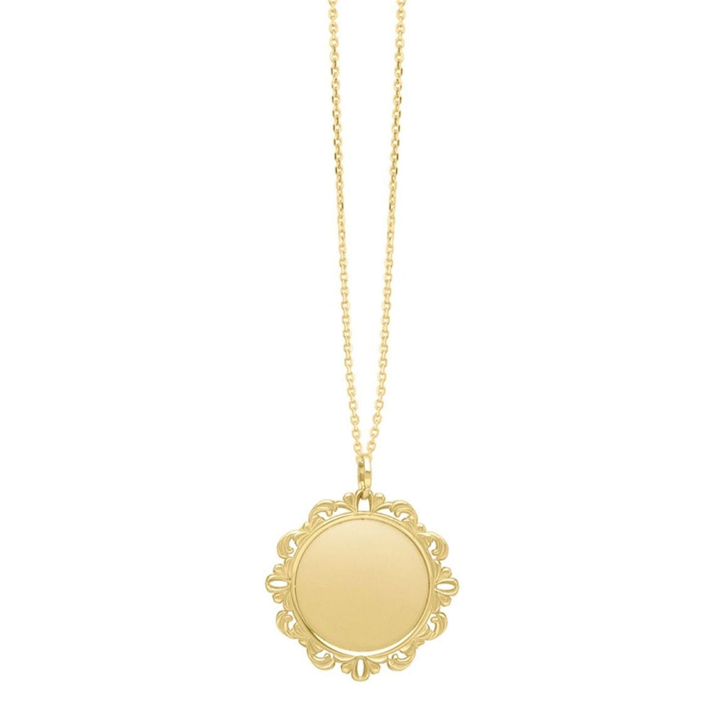 JewelStop 14k Yellow Gold Polished Finish Circle Pendant on Chain Necklace, Lobster Clasp - 18" 