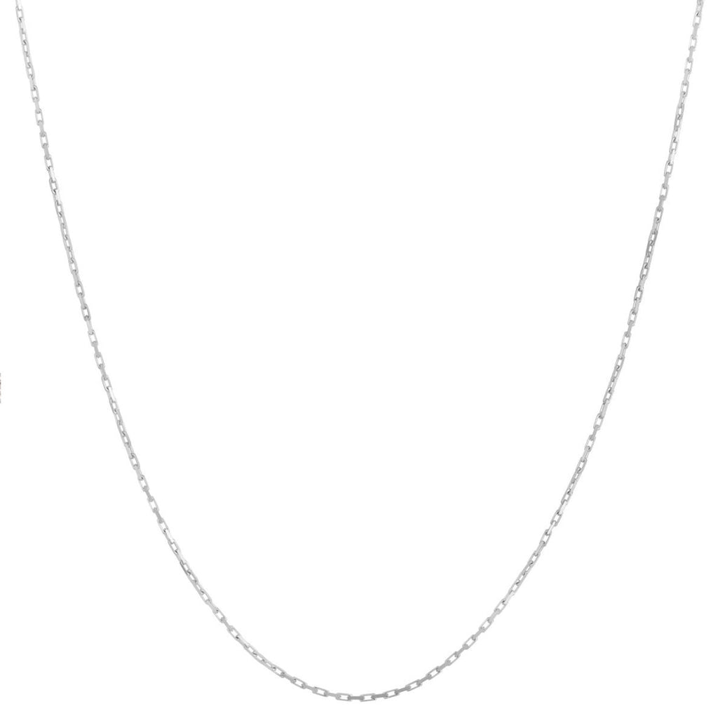 JewelStop 14k White Gold Polished Finish 1.3mm French Cable Chain Necklace, Lobster Clasp - 18",20",22",24"