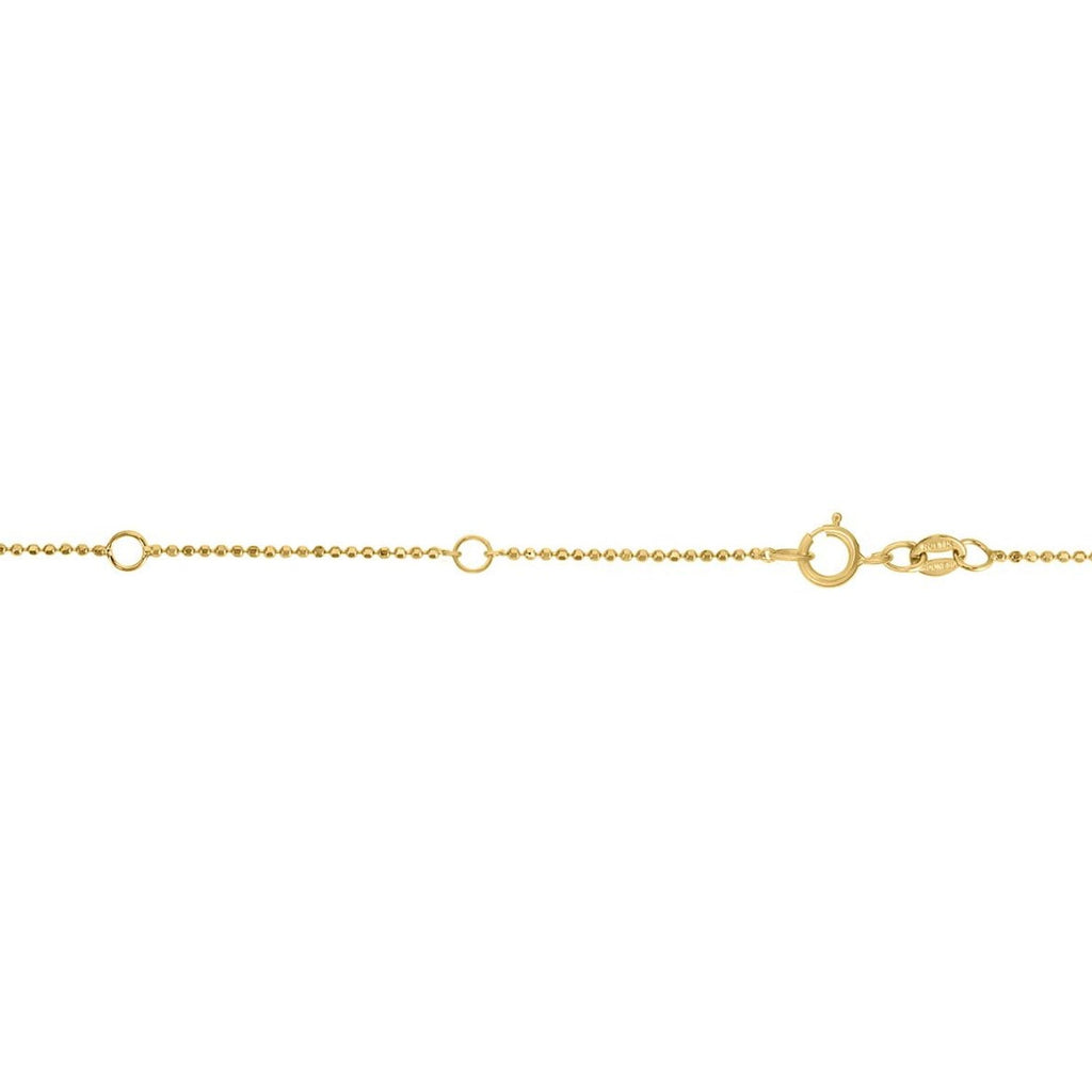 JewelStop 10k Yellow Gold Diamond Cut/ Textured Finish .9mm Double Extendable Bead Chain, Spring Ring Clasp - 18" Total length, jump ring at 16" and 17".