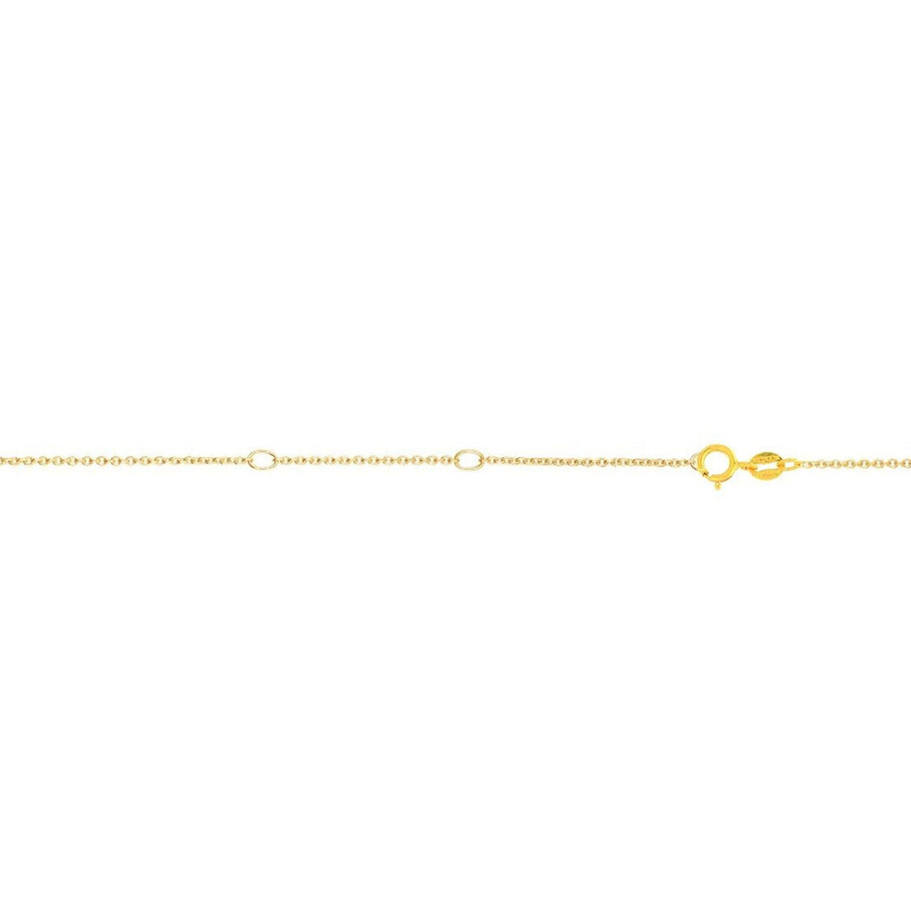 JewelStop 10k Yellow Gold Diamond Cut/ Textured Finish .86mm Double Extendable Cable Chain, Spring Ring Clasp - 18" Total length, jump ring at 16" and 17".