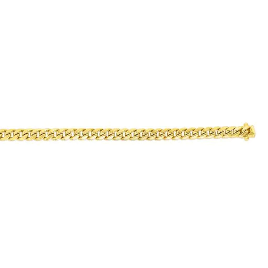 JewelStop 10k Yellow Gold Polished Finish 3.9mm Classic Miami Chain Necklace with Box Lock - 20" 