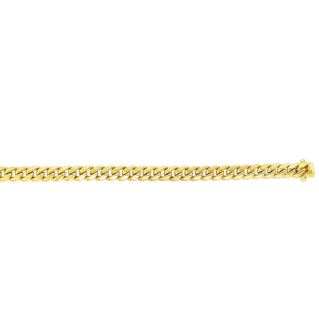 JewelStop 10k Yellow Gold Polished Finish 4.9mm Classic Miami Chain Necklace with Box Lock - 20" 