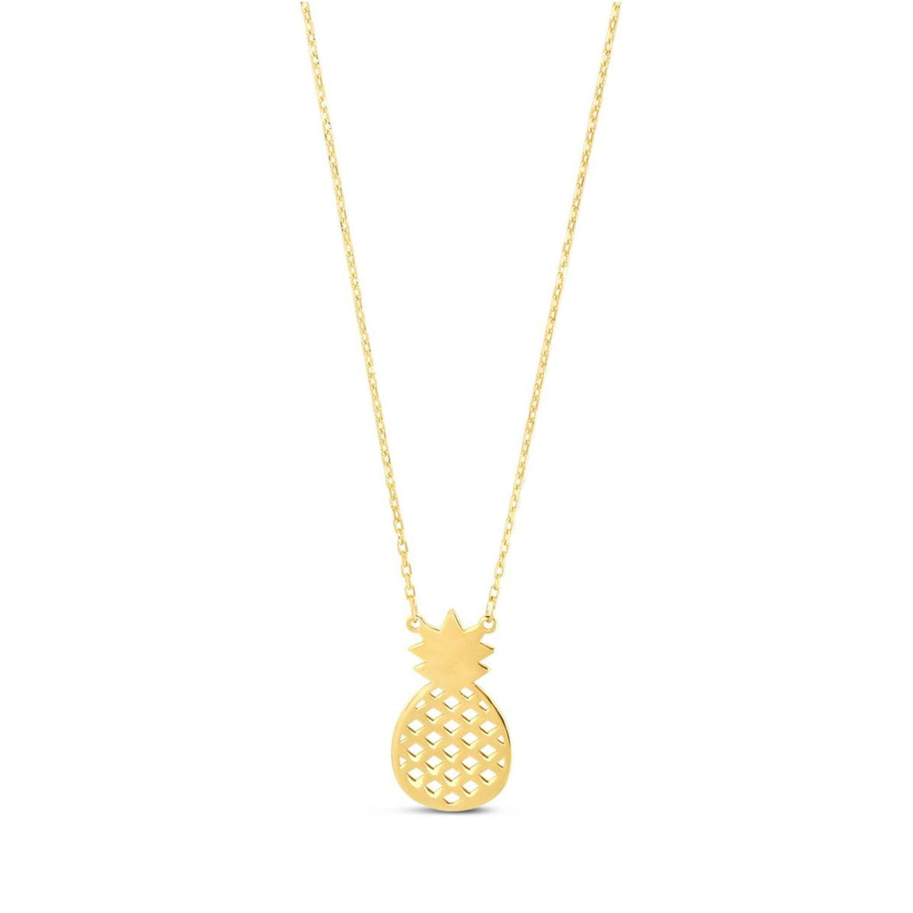 JewelStop 10k Yellow Gold Polished Finish 0.8mm Pineapple Necklace, Spring Ring Clasp. Jump ring at 16". - 18" 